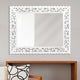 American Art Decor Hand-Carved Floral Wood Panel and Decor Mirror, White