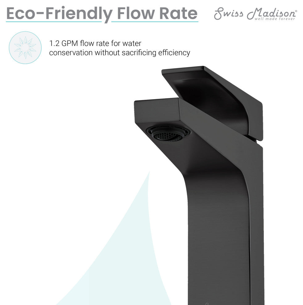 Voltaire Single Hole Single-Handle Bathroom Faucet, Matte Black