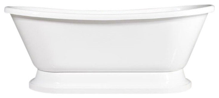 SanSiro 67" Air Jetted 'Fiamatta-67Air' Acrylic French Bateau Tub