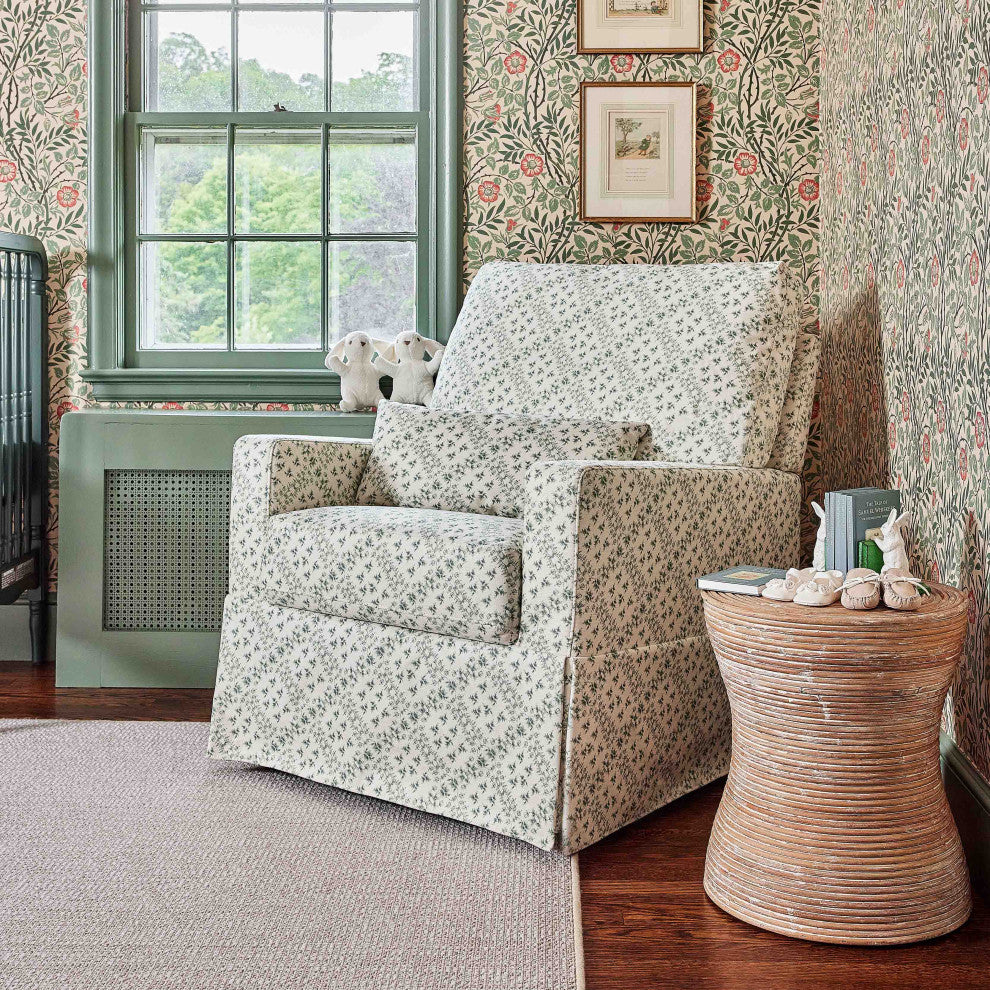Sarah Flint x Namesake Crawford Swivel Glider in Eco-Performance Fabric, Green