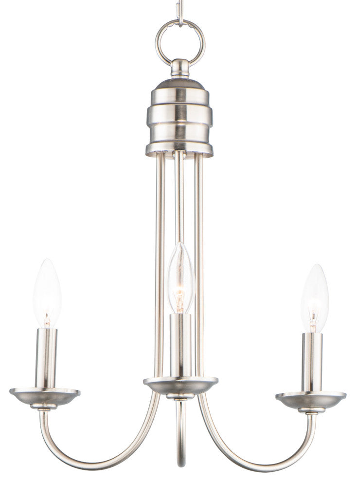 Maxim 10343 Logan 3 Light 16"W Taper Candle Chandelier - Satin Nickel