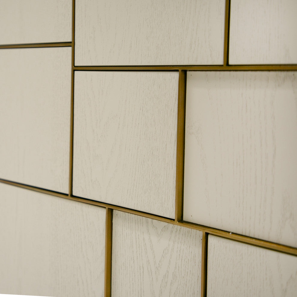 Modrest Auer Mid-Century Modern Cream Ash + Gold Buffet