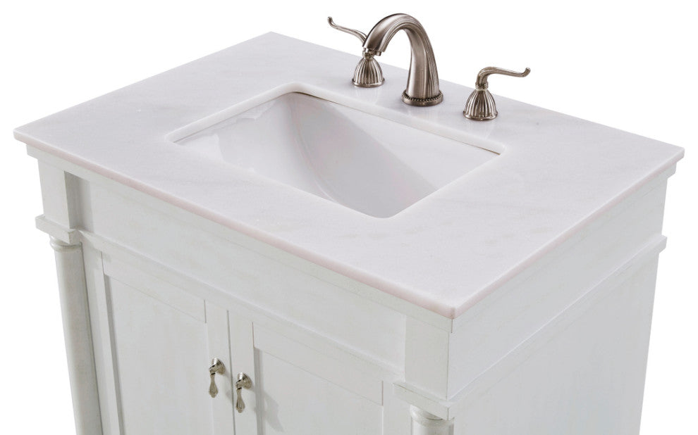 Lewis 30" Single Bathroom Vanity Set, Antique White