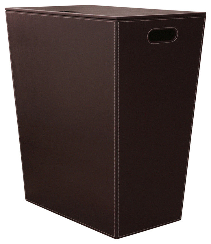 Ecopelle 2462 Laundry Basket/Hamper in Dark Brown