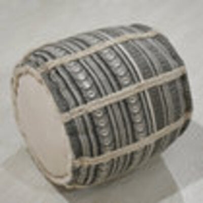 Contemporary Handmade Cotton Pouf, 14x14x14
