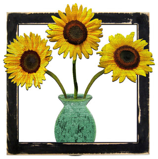 Sunflowers in Frame Wooden Wall Decor