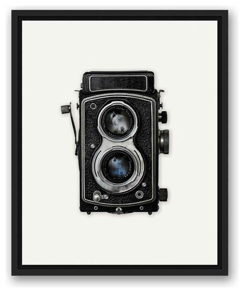 Vintage Square Box Camera 16"x20" Black Framed Print on Canvas