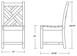 Polywood Chippendale Dining Side Chair, Mahogany