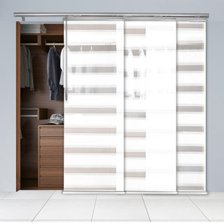 Blanched White 3-Panel Track Extendable Vertical Blinds 36-66"W
