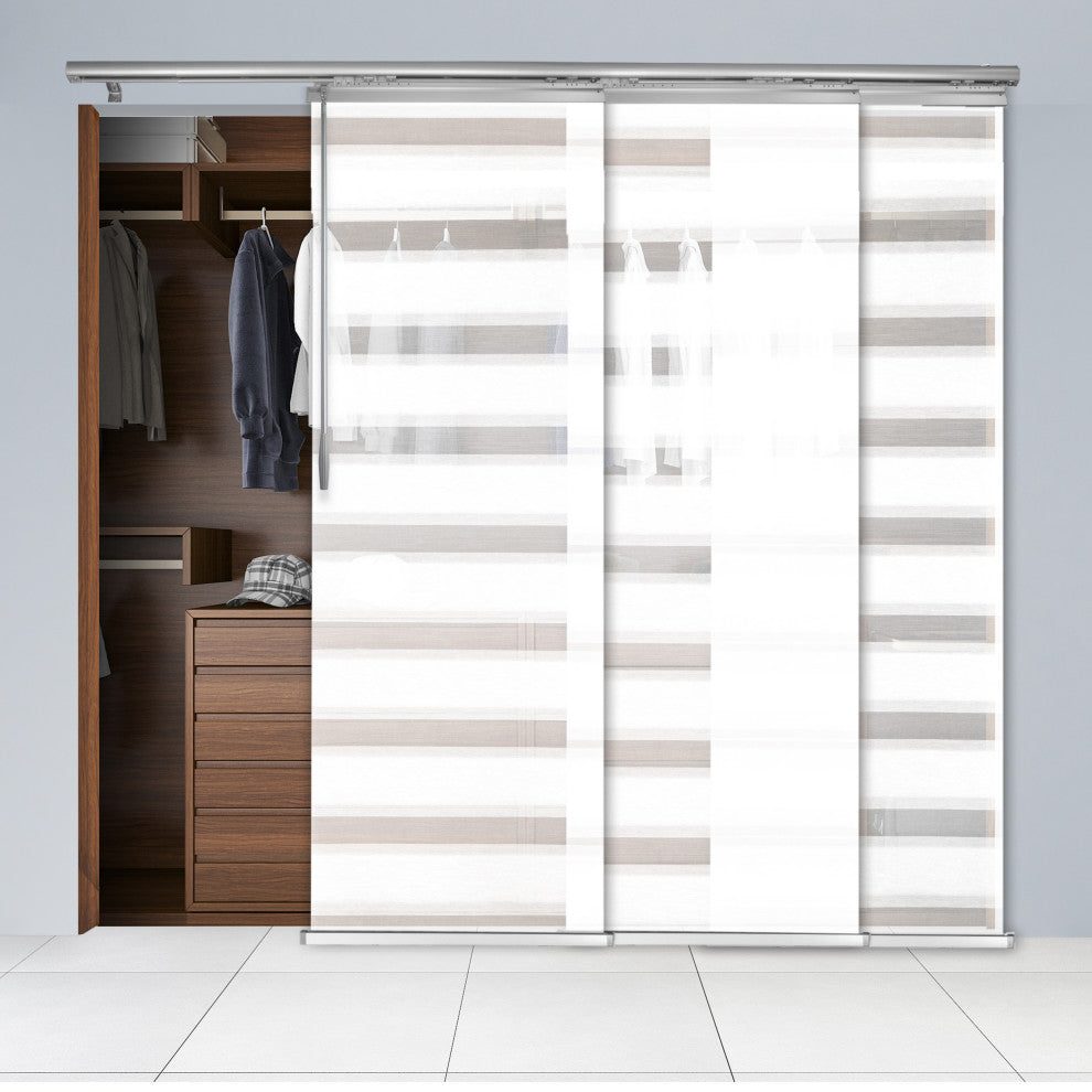 Blanched White 3-Panel Track Extendable Vertical Blinds 36-66"W