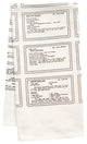 Organic Retro Recipe Dessert Tea Towel