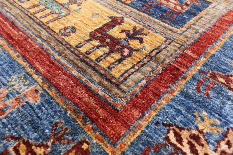 Tribal Persian Gabbeh Hand-Knotted Wool Runner Rug 3' 1" X 9' 7" Q9958