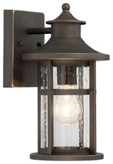 Minka Lavery Highland Ridge 1 Light Outdoor Wall Mount, Oil Rubbed Bronze / Gold
