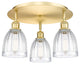 Brookfield-3 Light 18" Flush Mount-Satin Gold, Clear Glass Shade