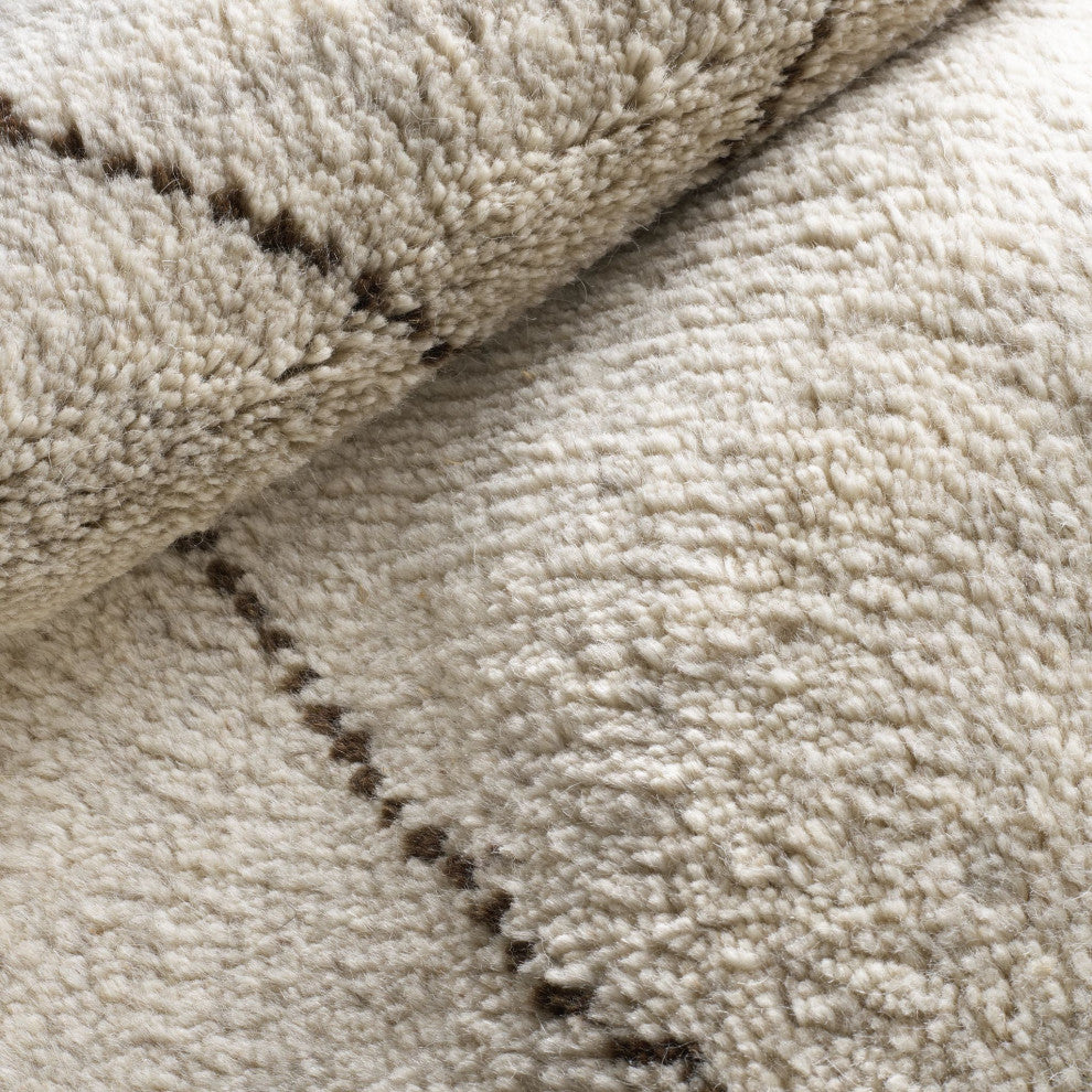 Dash & Albert Numa Charcoal Hand Knotted Wool Rug, Natural, 8' x 10'
