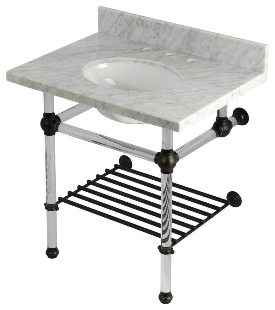 KVPB3030MAB5 30" Console Sink with Acrylic Legs (8", 3 Hole)