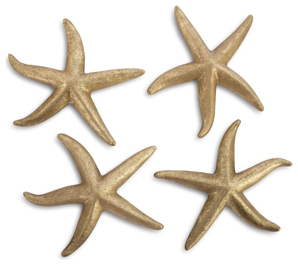 Starfish, Gold Leaf, 4-Piece Set, Small, Gold, Medium