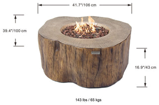 Manchester Redwood Concrete Natural Gas Fire Table by Elementi Fire