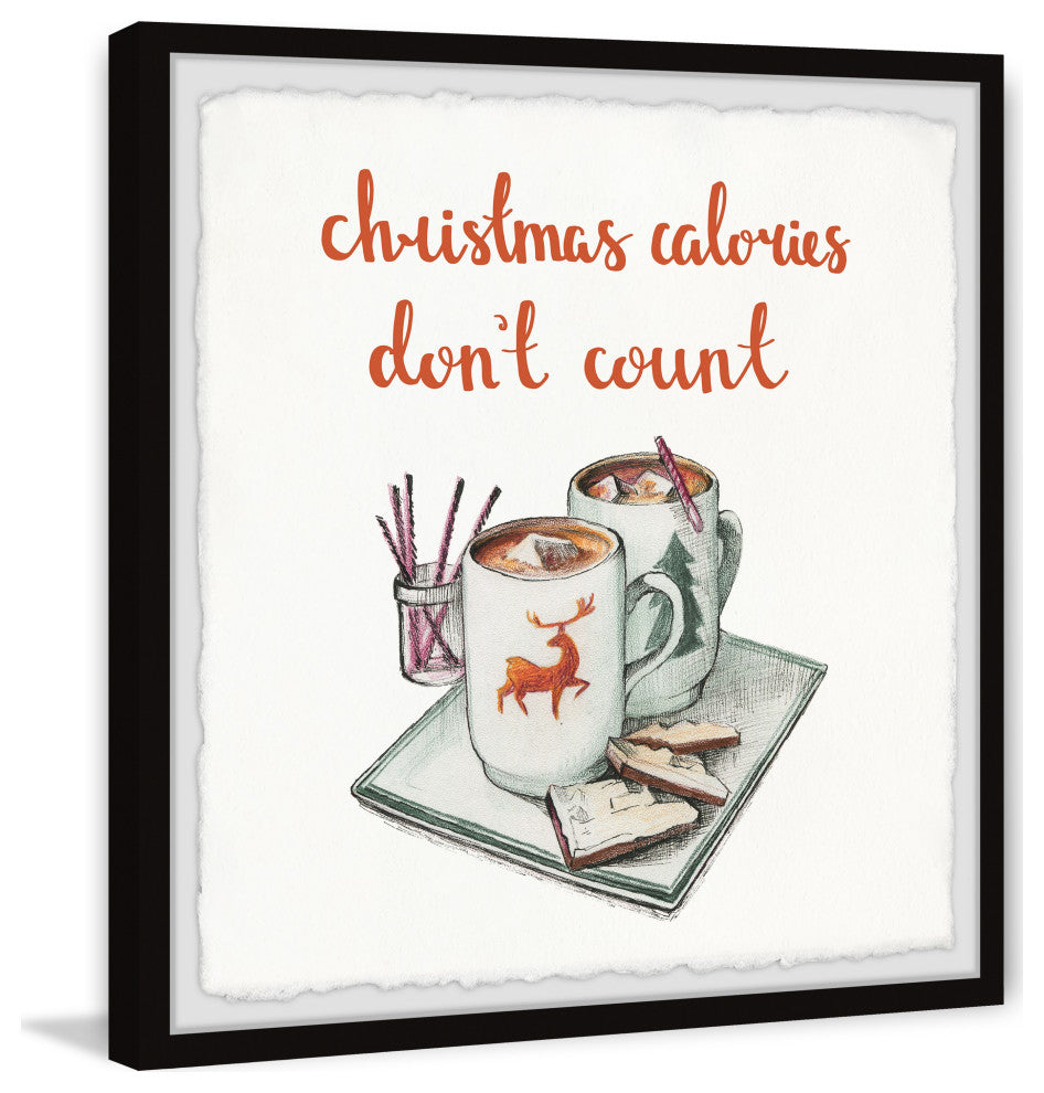 "Calories Don't Count" Framed Painting Print, 24x24