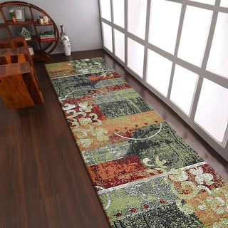 MACHINE MADE HEATSET POLYPROPYLENE AREA RUGS -Multicolor,Contemporary Design, [Runner] 3'2''x10'