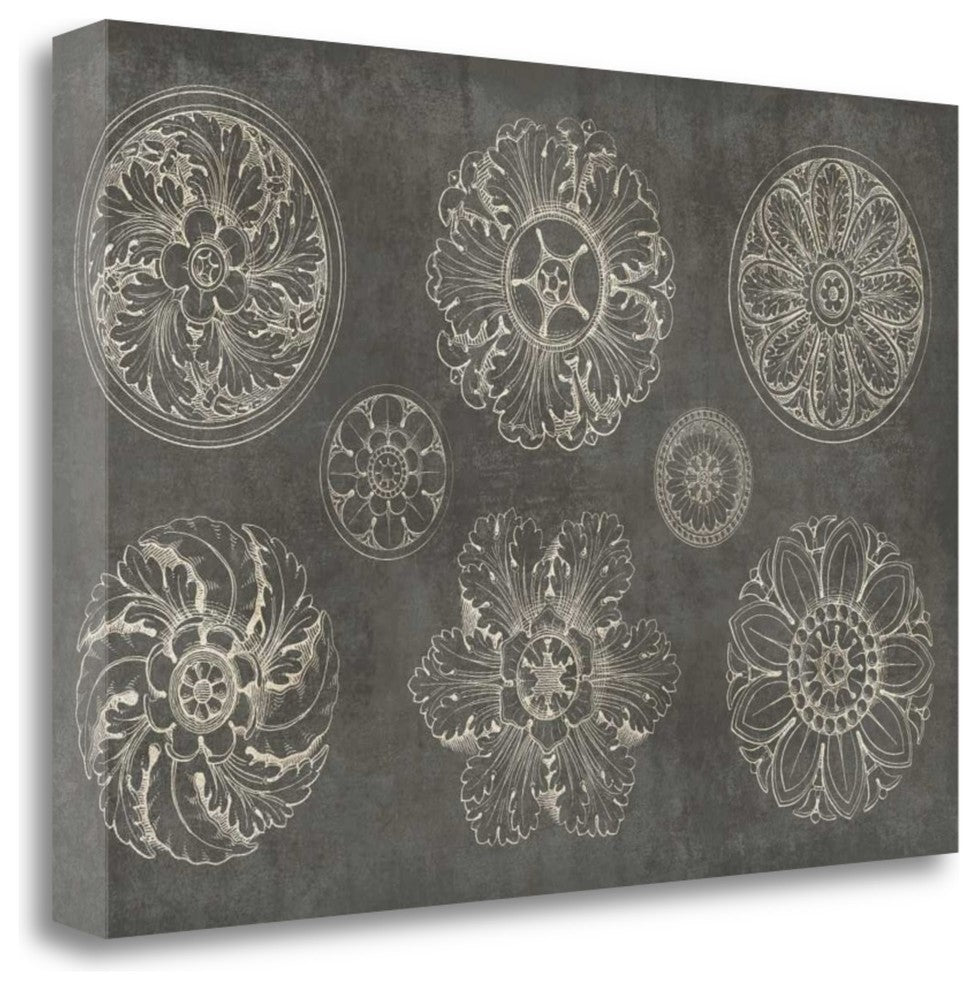 "Rosette IX Gray" By Wild Apple Portfolio, Giclee Print on Gallery Wrap Canvas