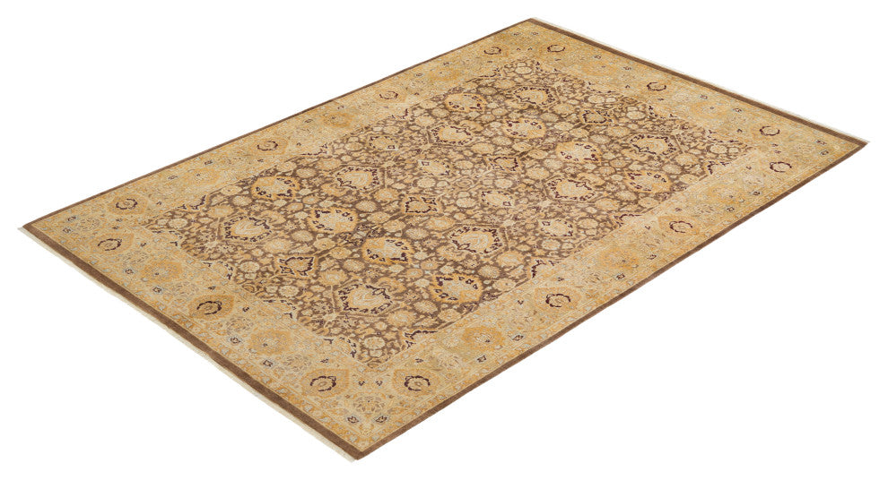 Mary, One-of-a-Kind Hand-Knotted Area Rug Brown, 6'2"x9'1"