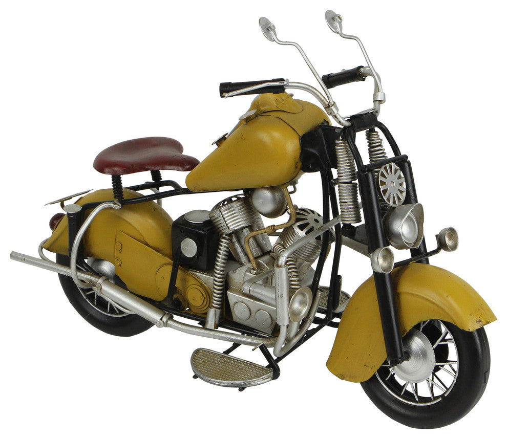 Handcrafted Model Motorcycle, Yellow