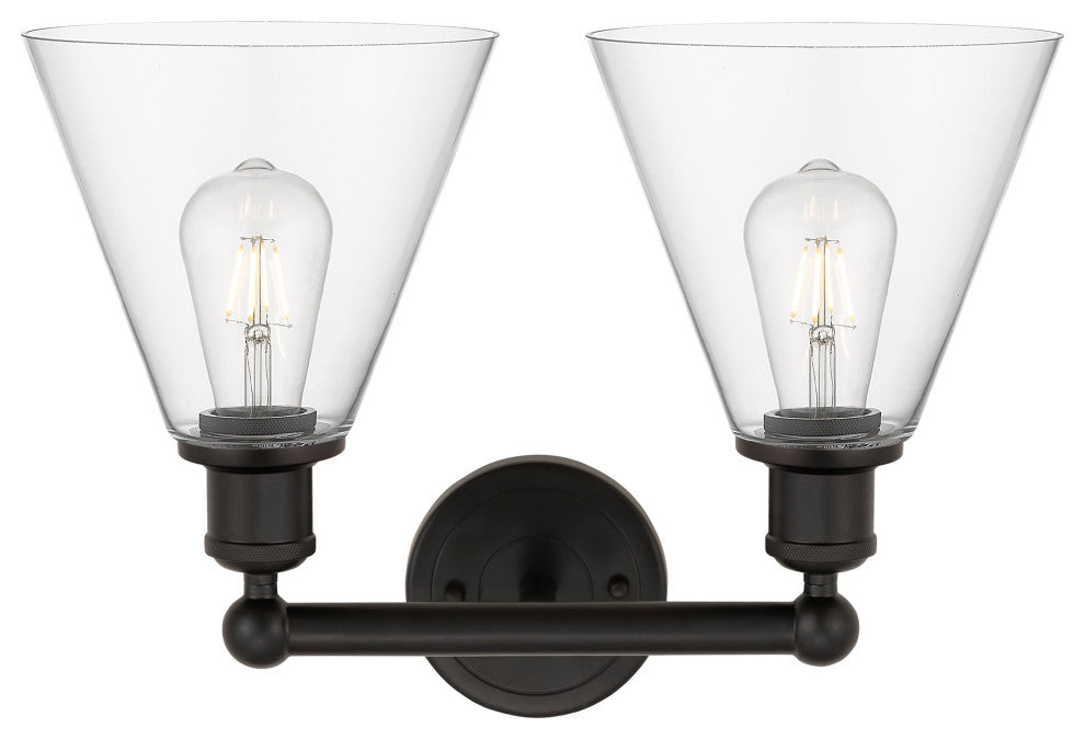Berkshire 2-Light 17" Bath Vanity Light, Oil Rubbed Bronze Finish, Clear Shade