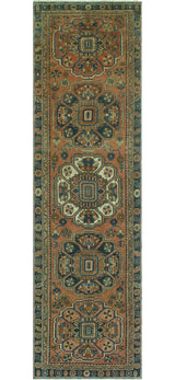 Fine Vintage Distressed Umi Rust/Charcoal Runner, 3'1 x 10'11