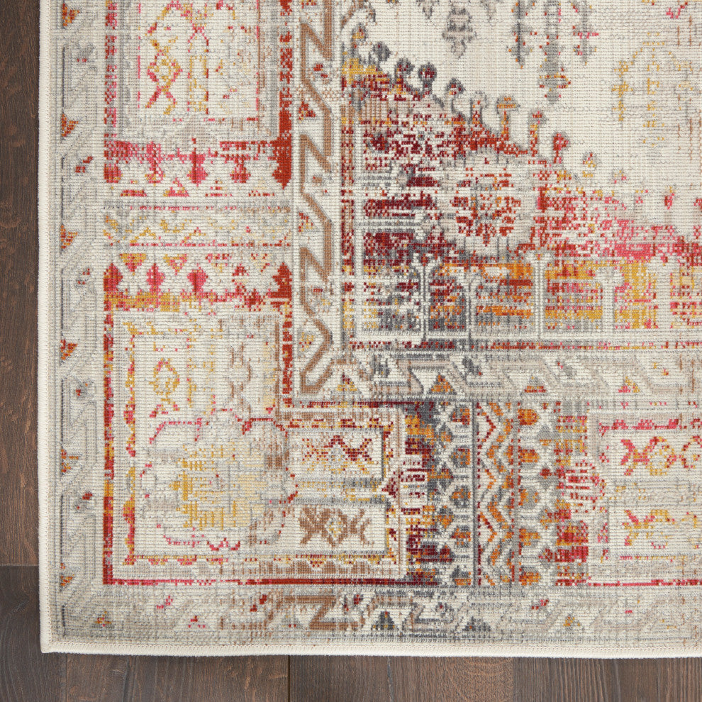 Nourison Vintage Kashan 2' x 4' Ivory Red Vintage Indoor Area Rug