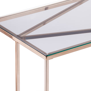 Nicholese Contemporary Glass-Top Console Table, Champagne