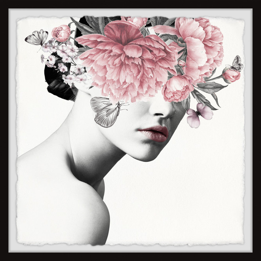 "Pink Beauty II" Framed Painting Print, 32x32