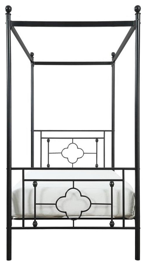 Lexicon Hosta Metal Frame Canopy Twin Platform Bed in Black
