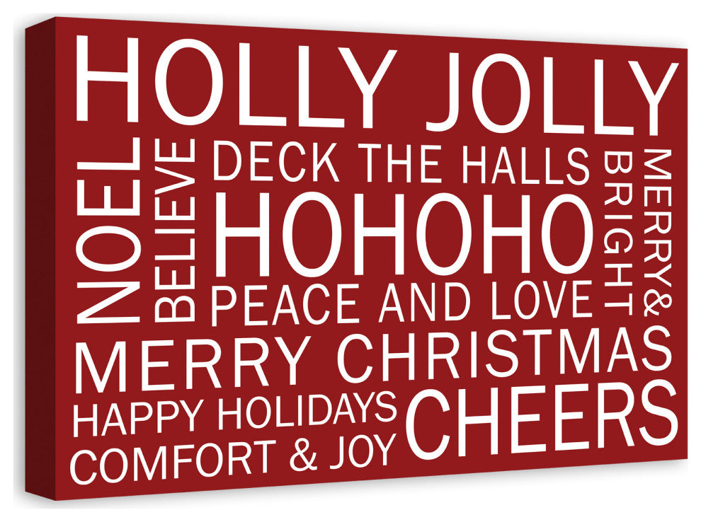 Christmas Sayings Red 3 16x24 Canvas Wall Art