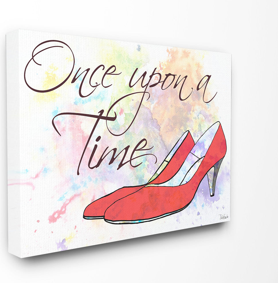 "Watercolors Once Upon A Time Slippers" Oversized Stretched Canvas Wall Art