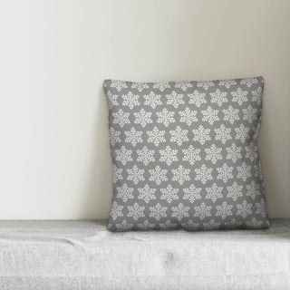 Snowflake Pattern 18"x18" Throw Pillow Cover
