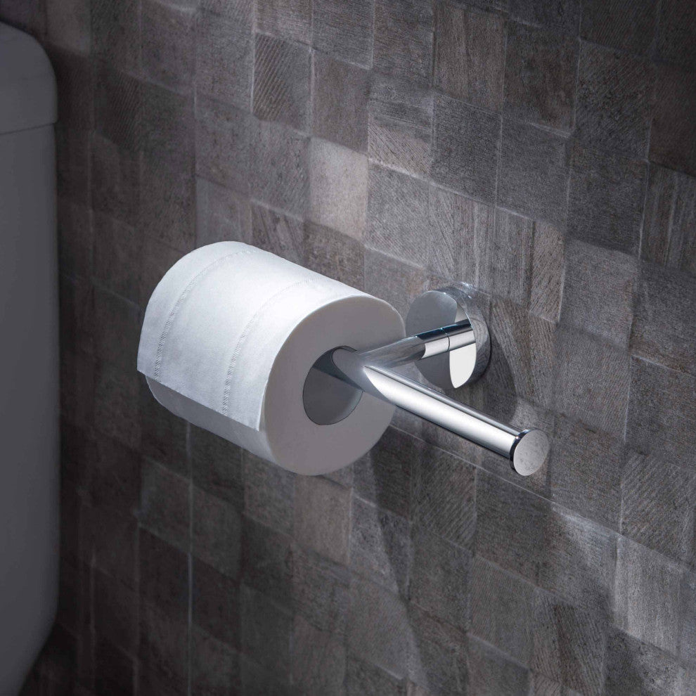 Circular Double Toilet Paper Holder, Chrome