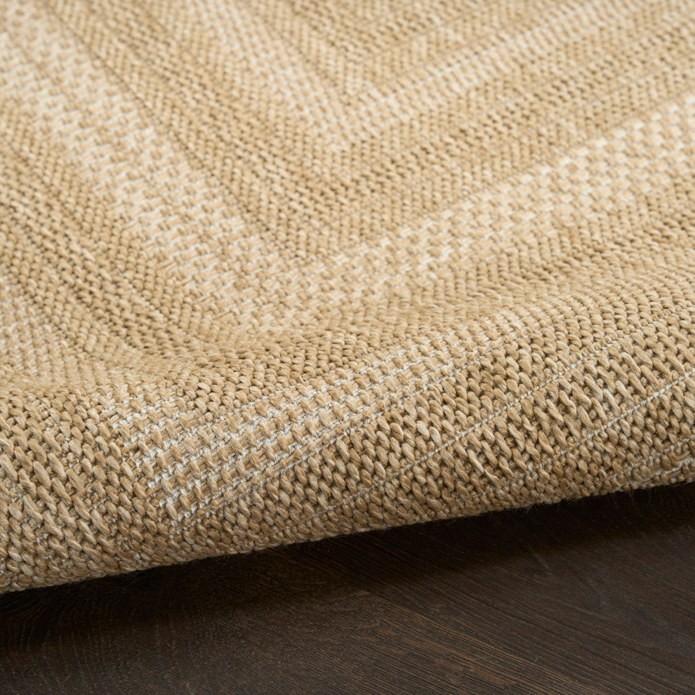 Nourison Tulum 2'2" x 10' Taupe Ivory Outdoor Rug