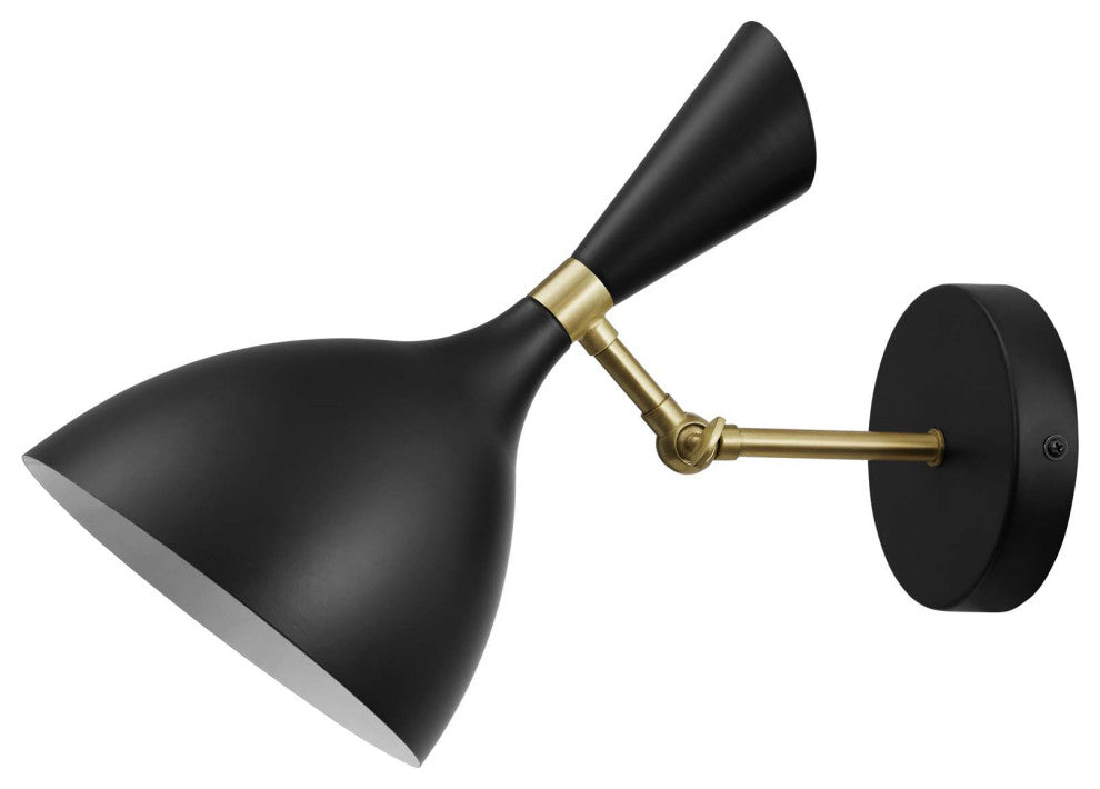 Sconce Wall Lamp Light Fixture, Black, Metal, Modern Cafe Bistro Hospitality