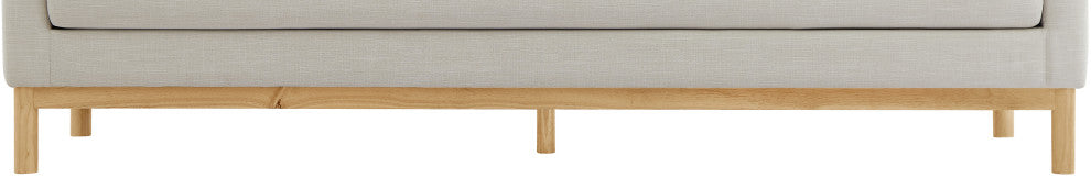 Langham Linen Textured Fabric Upholstered Sofa, Beige