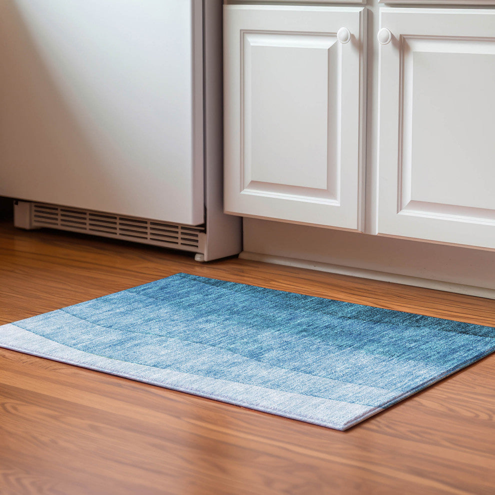Premium Machine Washable Mayfield AMF625 Teal 1'8" x 2'6" Rug
