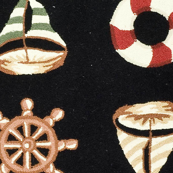 Safavieh Chelsea Hk239B Coastal Rug, Black, 8'0"x8'0" Round