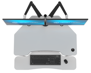 VersaDeskÂ® PowerProÂ® Corner Electric Standing Desk Converter with USB Charging, White