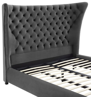 TOV Furniture Sassy Grey Velvet Queen Bed