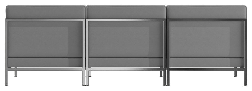 HERCULES Imagination Series LeatherSoft Lounge Set, 3 Pieces, Gray