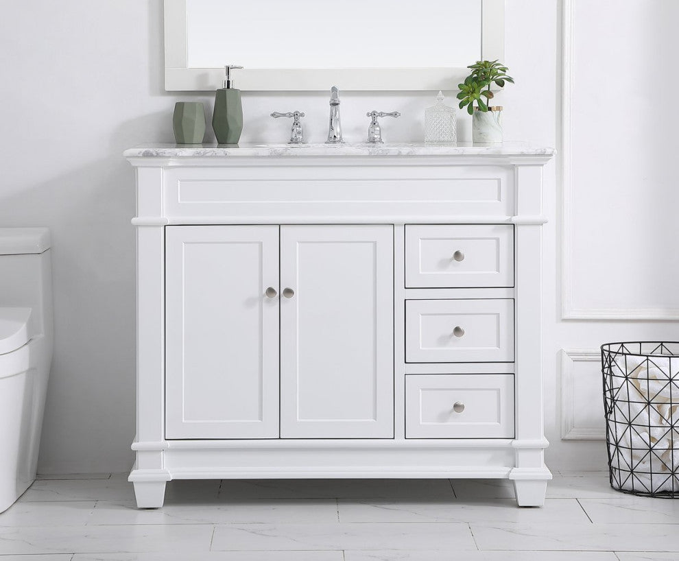 Weston Single Bathroom Vanity Set, White, 42