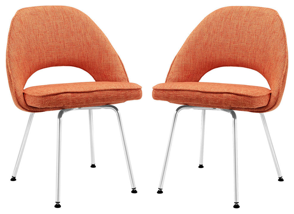 Modern Orange Cordelia Dining Chairs Set of 2