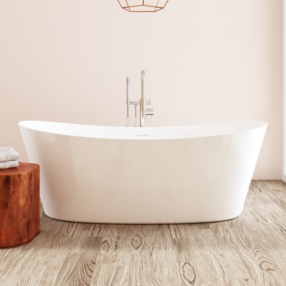 Perlato Volos 71" Freestanding Soaking Tub, White