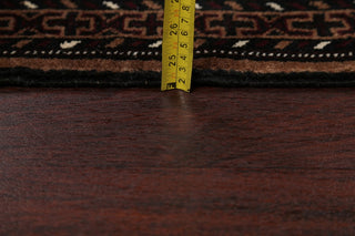 Balouch Geometric Persian Handmade Square Oriental Area Rug, Brown, 3'4"X2'9"