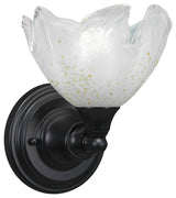 1-Light Wall Sconce, Matte Black/Gold Ice